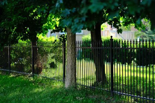 Black aluminum ornamental fence