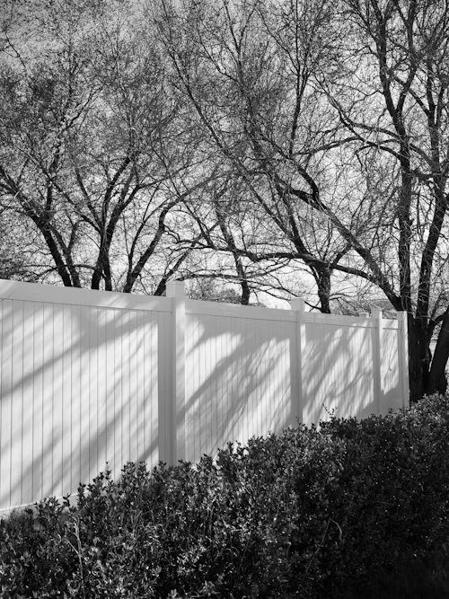 White vinyl privacy fence